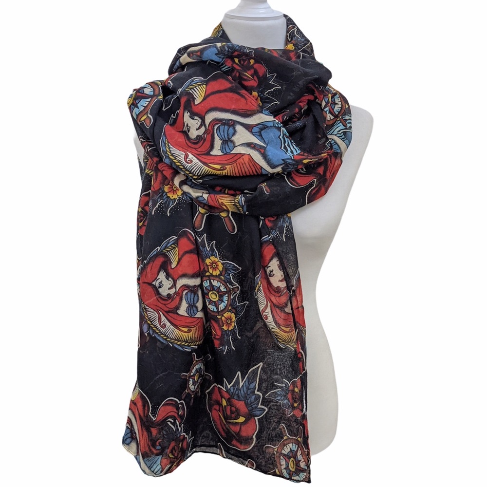 Loungefly Disney little mermaid scarf black